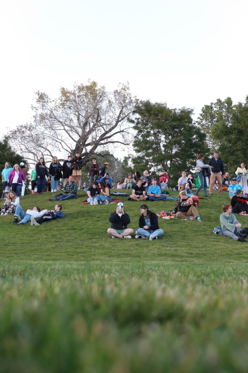 Concert goers set up for the concert on the hill Oct. 7.  The concert on the LSC lawn with students, alumni, and fans in attendance. 