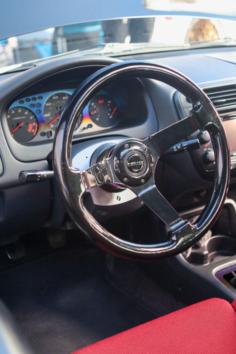 Interior shot of Alex Pefley's 1999 EM1 Honda Civic Si at Cars and Content hosted by Juice Sept. 17.