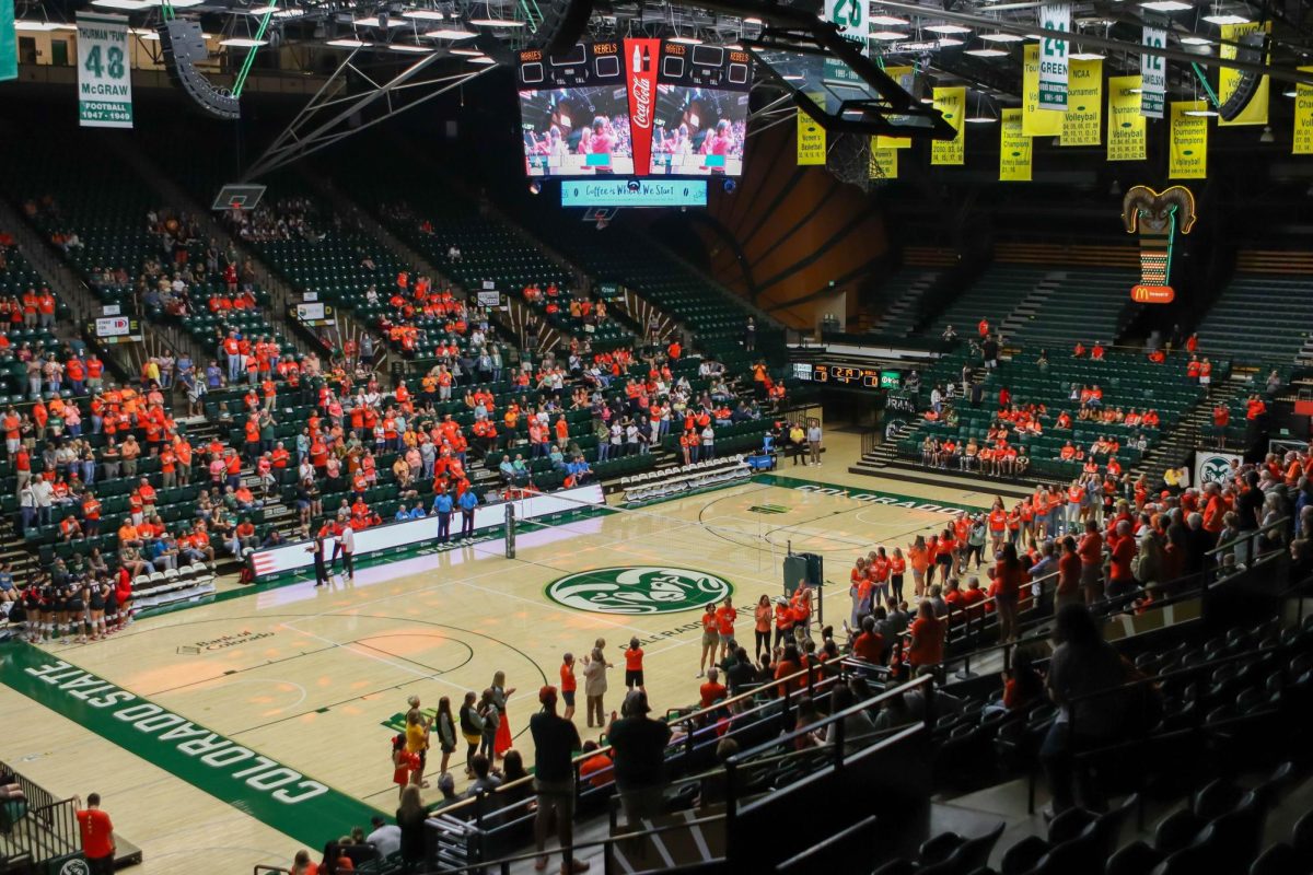 Colorado State University honored Ram Legends, alumni who have impacted volleyball at CSU both past and present, at an interval in between sets at the game against the University of Nevada, Las Vegas. CSU won, 3-0, Sept. 30.