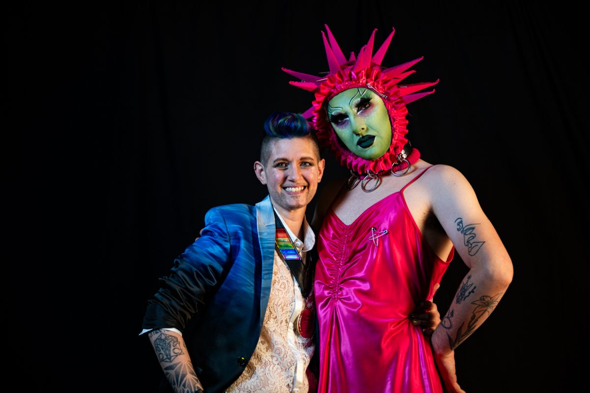 MaveRick Smith and YungRaccoon pose in the R Bar and Lounge in Fort Collins Nov. 13.