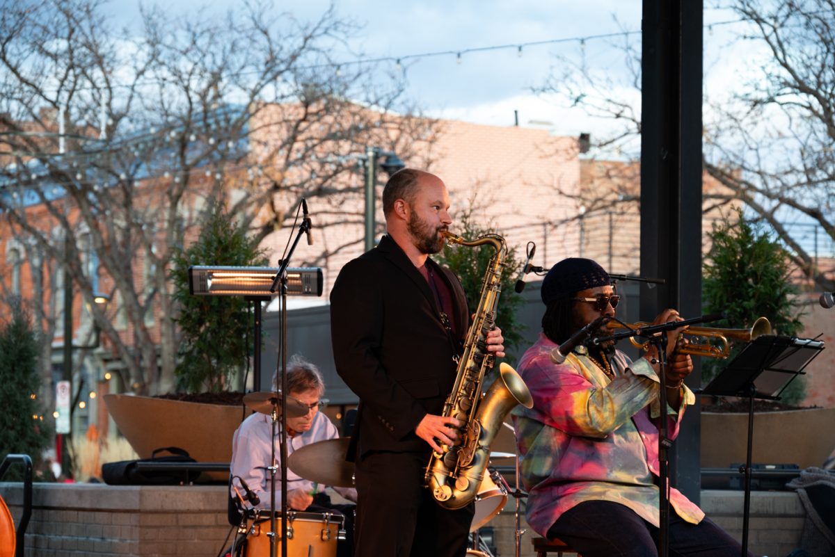Soul Station plays live music for the annual Downtown Holiday Lighting Ceremony in Old Town Square, Fort Collins.