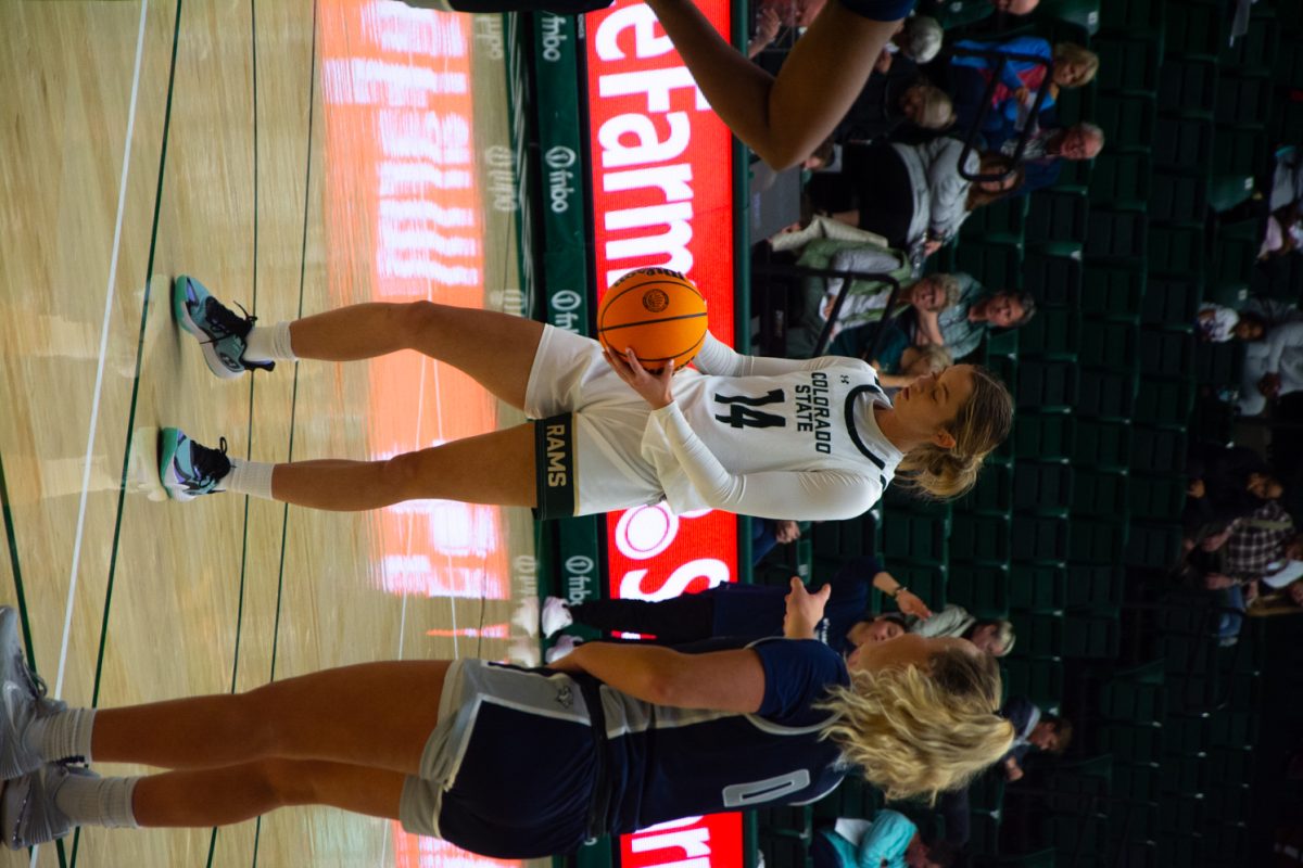 Marta Leimane prepares for a freethrow during the CSU vs UNH basketball game on Nov. 15 (CSU won 67-45)