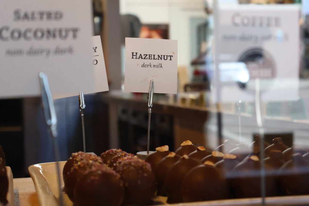 Truffles sit on the display counter in Nuance Chocolate Nov. 2. Owners Toby and Alix Gadd are dedicated to creating true truffles free of preservatives. 