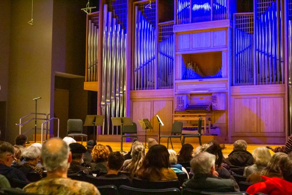 Spectators file into the Organ Recital Hall, find their seats, and wait in anticipation for Cuarteto LatinoAmericano to perform on Jan. 23. (Samantha Nordstrom | The Collegian)