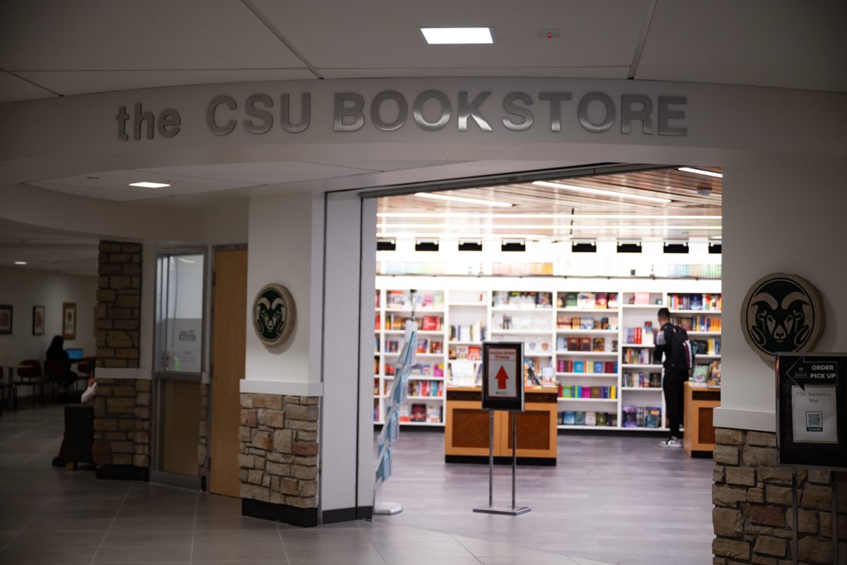 The lower entryway of the Colorado State University Bookstore.