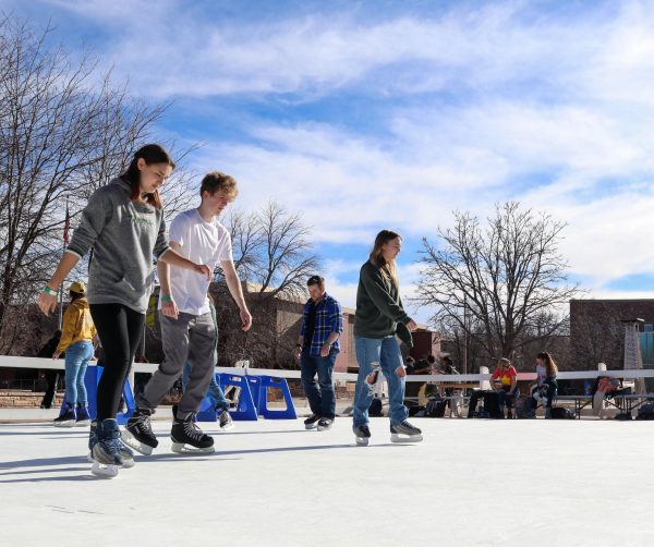 Colorado State University students ice skate at the Rams on Ice event organized by Residential Leadership Programs Jan. 31.