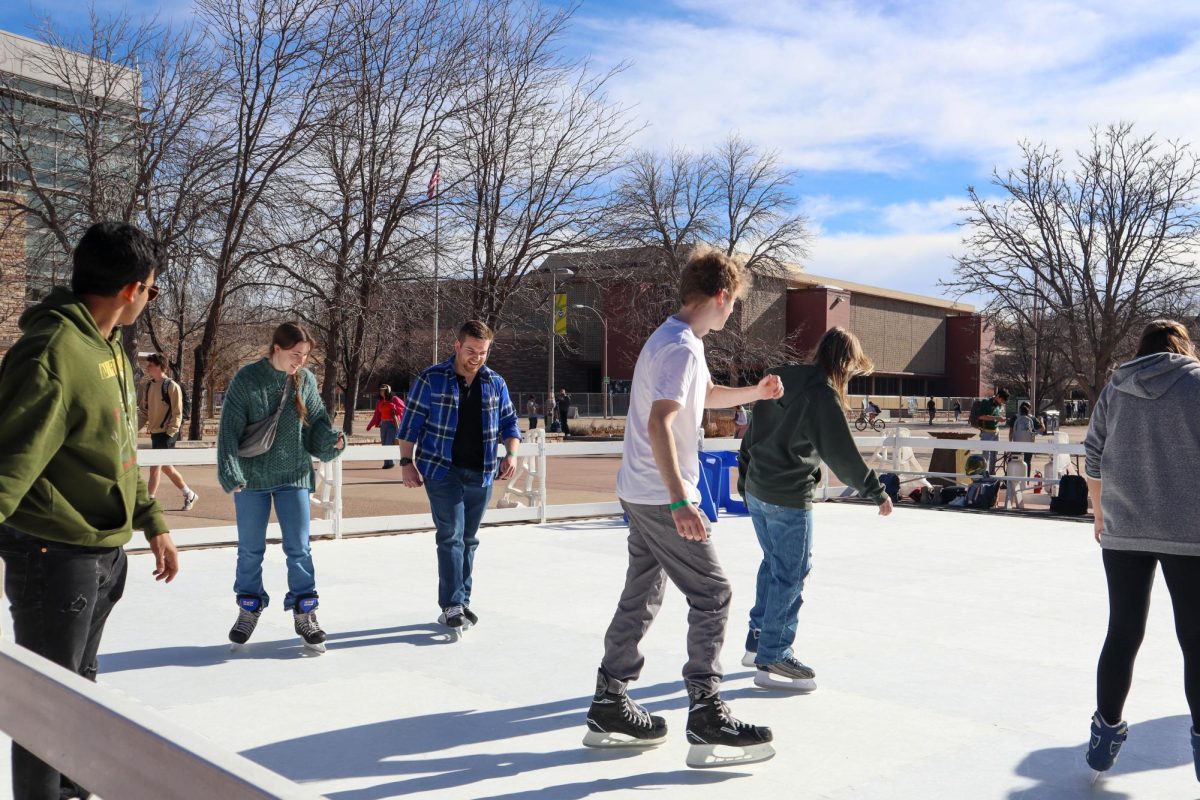 Students ice skate at the "Rams on Ice" event. Jan.31.