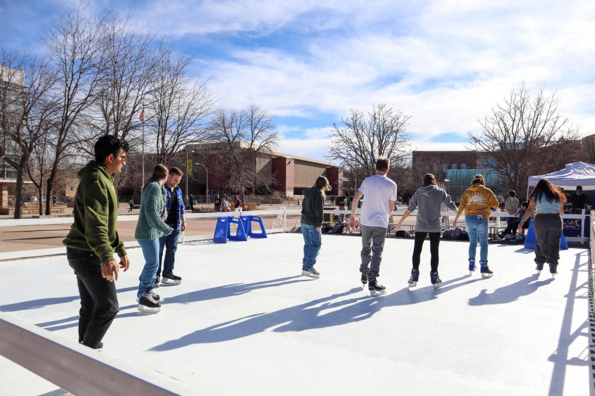 Students ice skate at the "Rams on Ice" event. Jan.31.