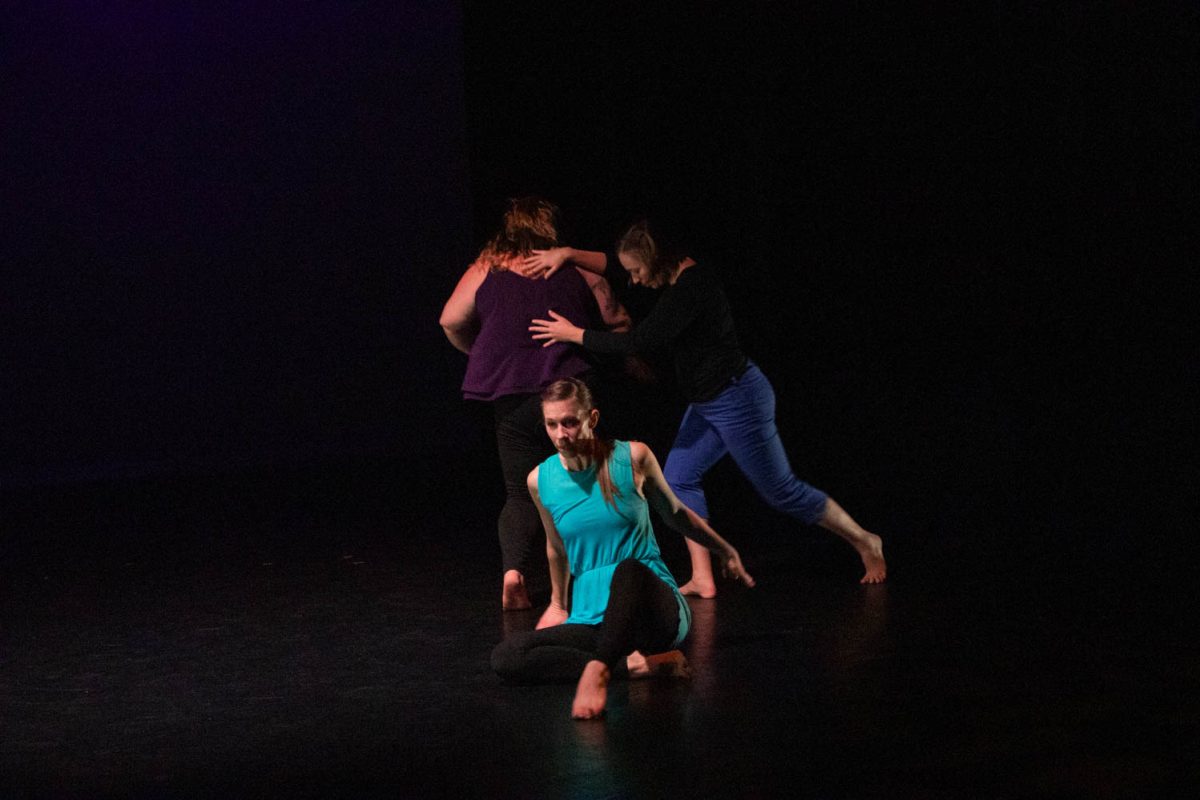 Members of the Life/Art Dance Ensemble perform during the tech rehearsal for the Body/Speak recital on February 9, 2024.