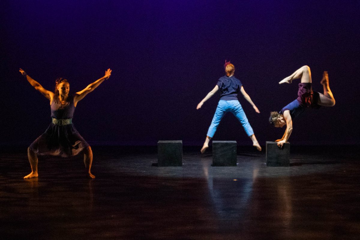 Members of the Life/Art Dance Ensemble perform during the tech rehearsal for the Body/Speak recital on February 9, 2024.