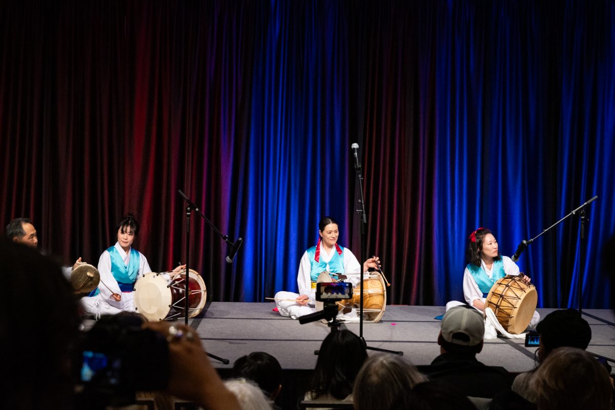 The Korean Hansori Drum and Dance group performs during Colorado State University's World Unity Fair Feb. 17.