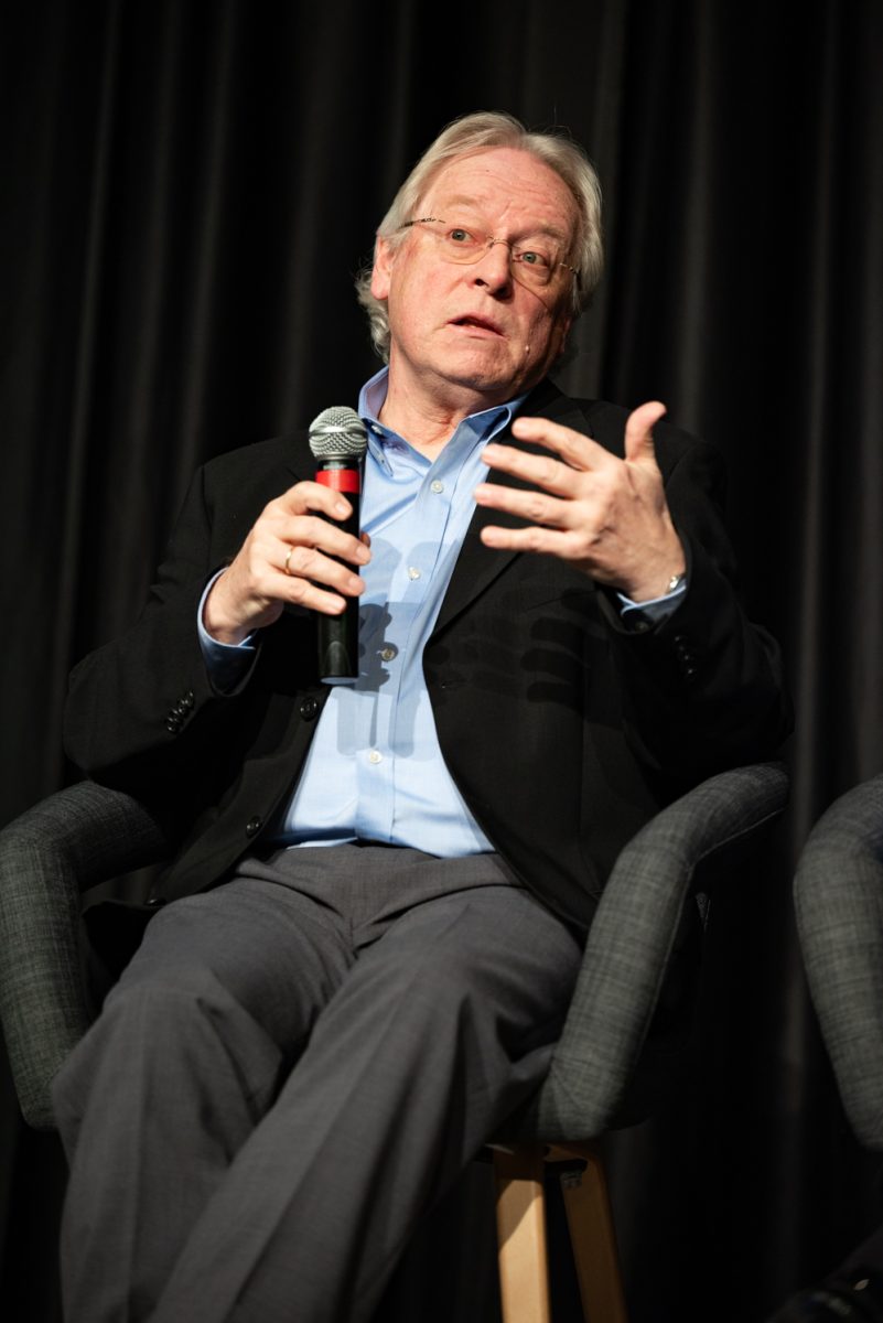 Panelist Manfred Diehl, a professor of Human Development and Family Studies, talks about mental capacity testing at a Thematic Year of Democracy discussion.