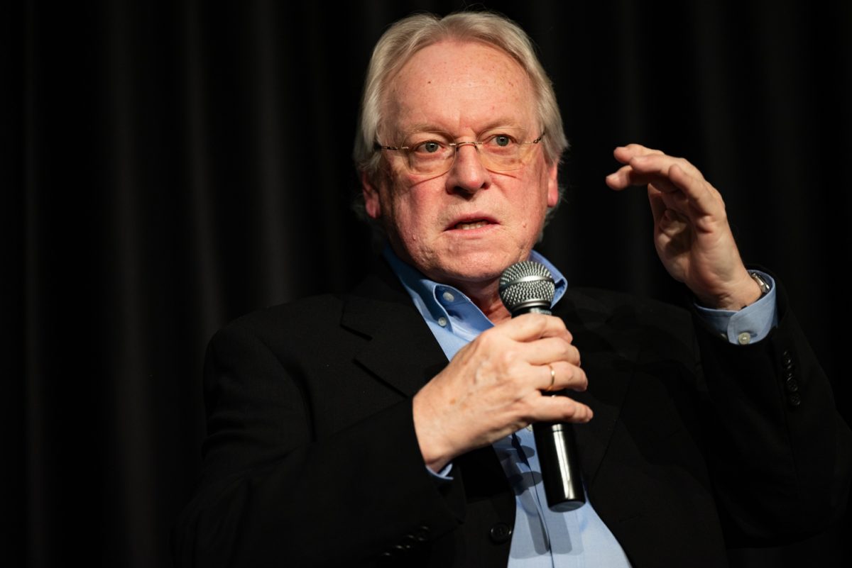 Panelist Manfred Diehl, a professor of Human Development and Family Studies, talks about cognitive testing at a Thematic Year of Democracy discussion.