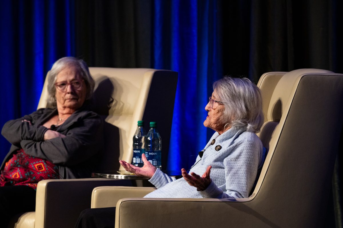 Esther Basch, a Holocaust survivor, talks about her experiences at the Evening with a Holocaust Survivor event.