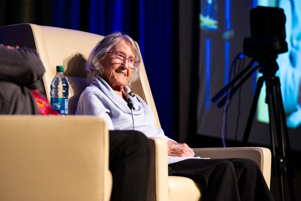 Esther Basch, a Holocaust survivor, talks about her experiences at the Evening with a Holocaust Survivor event.