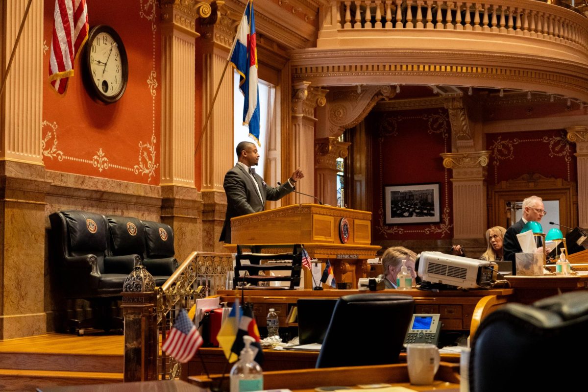 Senate President Pro Tempore James Coleman opens the proceedings in the senate of the Colorado General Assembly on Feb. 8. Stock. 