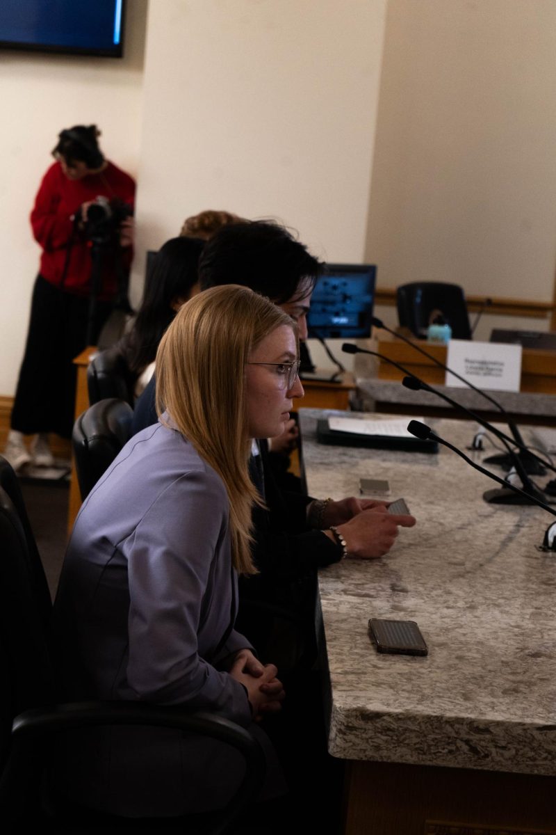 Isabelle Burgess, first year political science student, testifies in front of the House of Representatives Finance Committee on Feb. 8 about HB24-1018. he bill passed committee by way of an 8-3 majority after nine students from Colorado State University testified.  