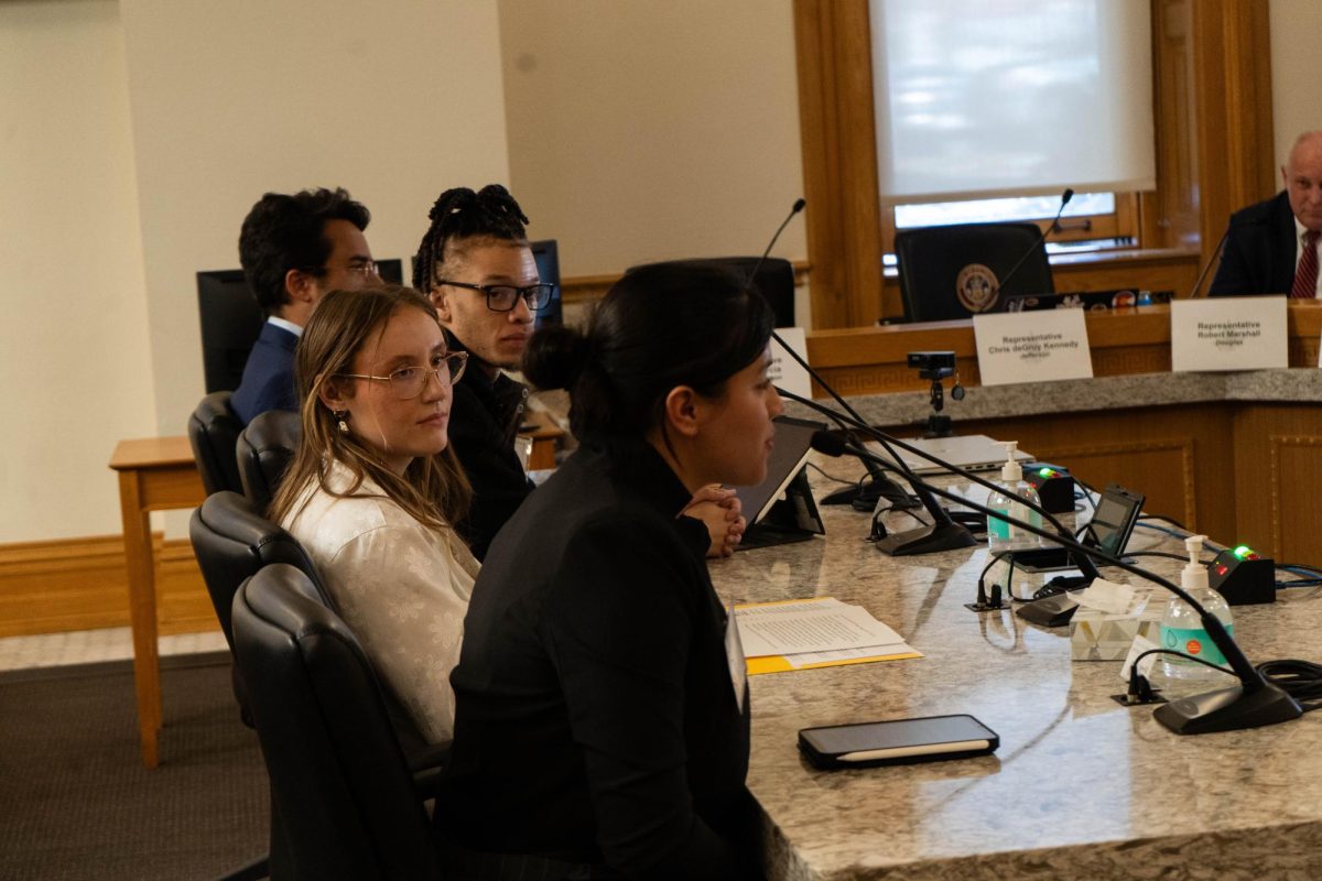 Jakye Nunley, Jorja Whyte and Yoseline Rivera testify in front of the Colorado House of Representatives Finance Committee on HB-1018. Rivera spoke about the difficulty to make ends meet in college, and the difference the price of tax makes when purchasing textbooks. 