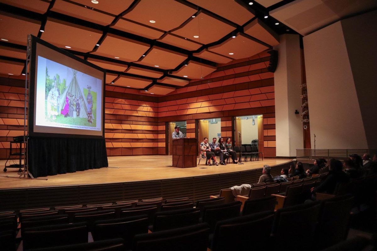 Joseph 'Sagonige Yanasi' Pekara (Pharaoh 171) introduces family members and friends who will also speak at his artist talk at Colorado State University's Center for the Arts. Feb 15.