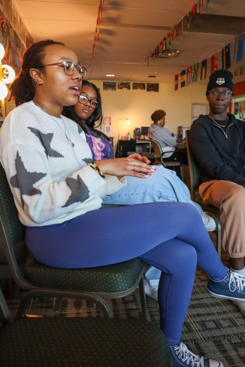 Colorado State University students answer questions and hold conversations on gender and race at the Black/African American Cultural Center's (B/AACC) Real Talk Tuesday. Feb 20.