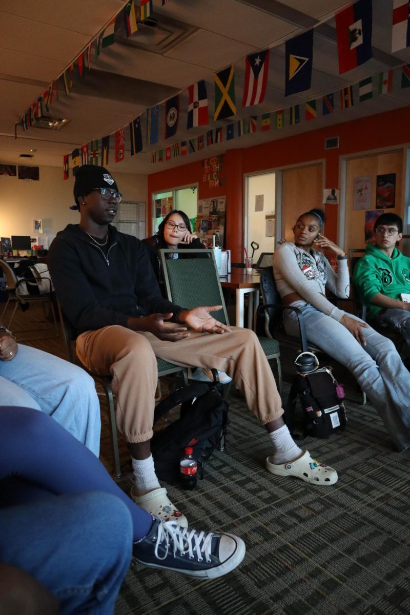 Colorado State University students talk about race and gender at Real Talk Tuesdays hosted by the Black/African American Cultural Center (B/AACC). Feb 20.