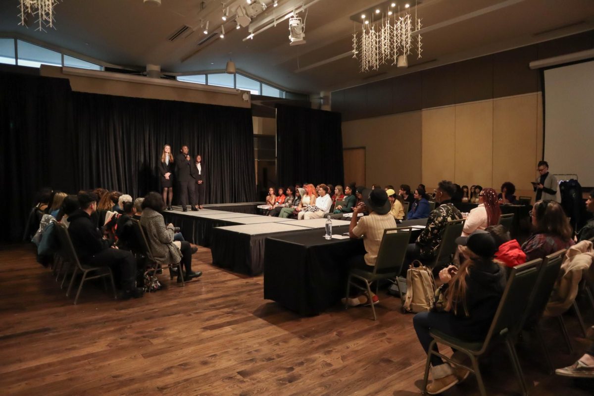 Vendors that participated in the Black market introduced their booths before the Black/African American Cultural Center's (B/AACC) Hair and Fashion show. Feb 22.