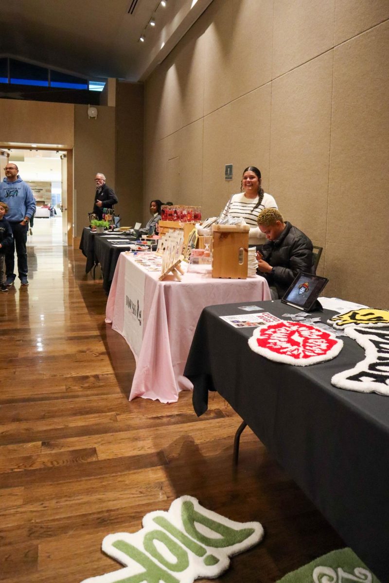 The Black Market took place around the Hair and Fashion Show seating and stage in the Lory Student Center Ballroom A. There was a wide range of vendors, from handmade rugs to hair treatments! Feb 22.