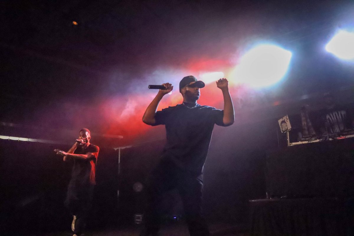 Two Coast Contra members play music, rap, and tell their story at their concert after the Black/African American Cultural Center's (B/AACC) Hair and Fashion Show. Feb 22.
