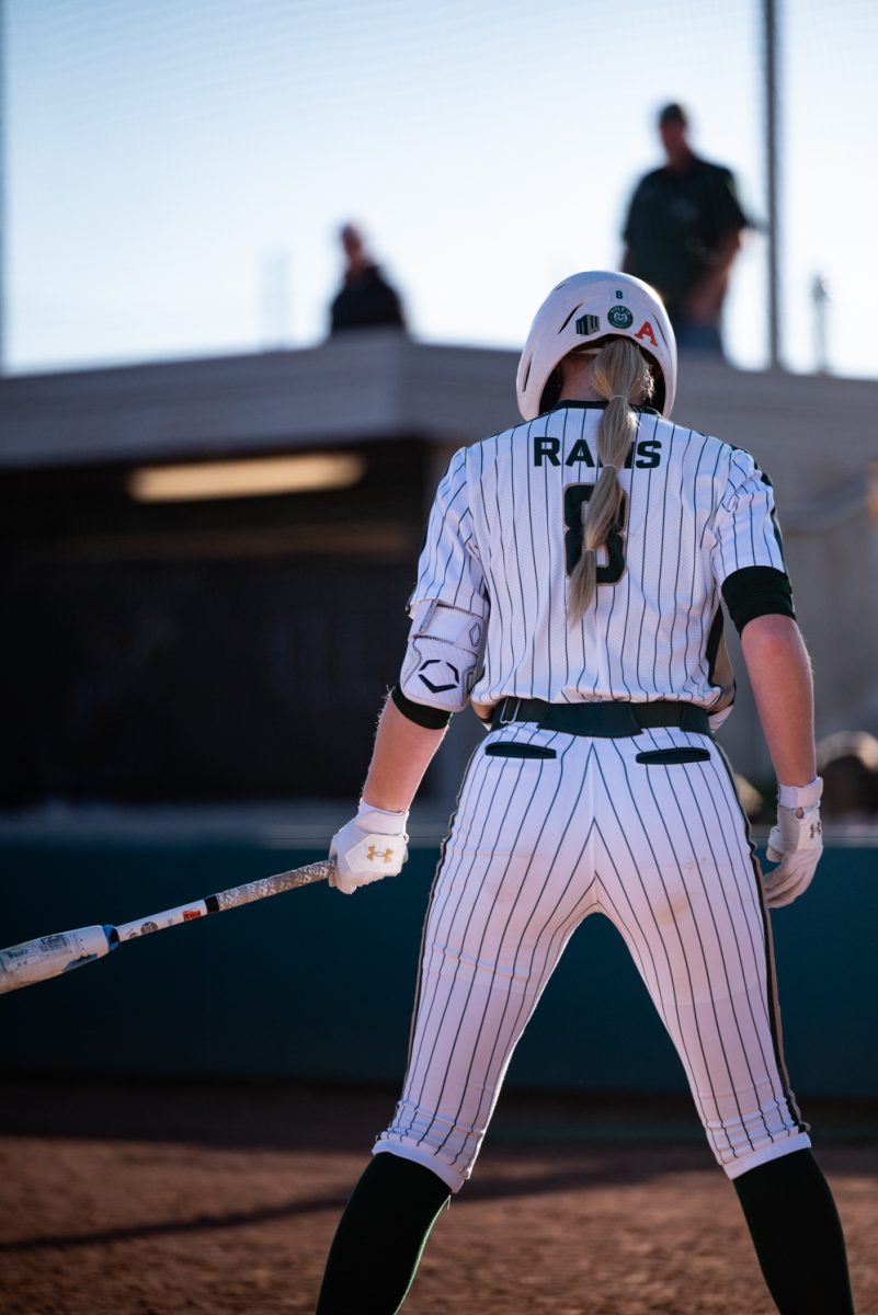 Junior Brooke Bohlender (8) steps up to the plate and gets ready to bat against Iowa State.