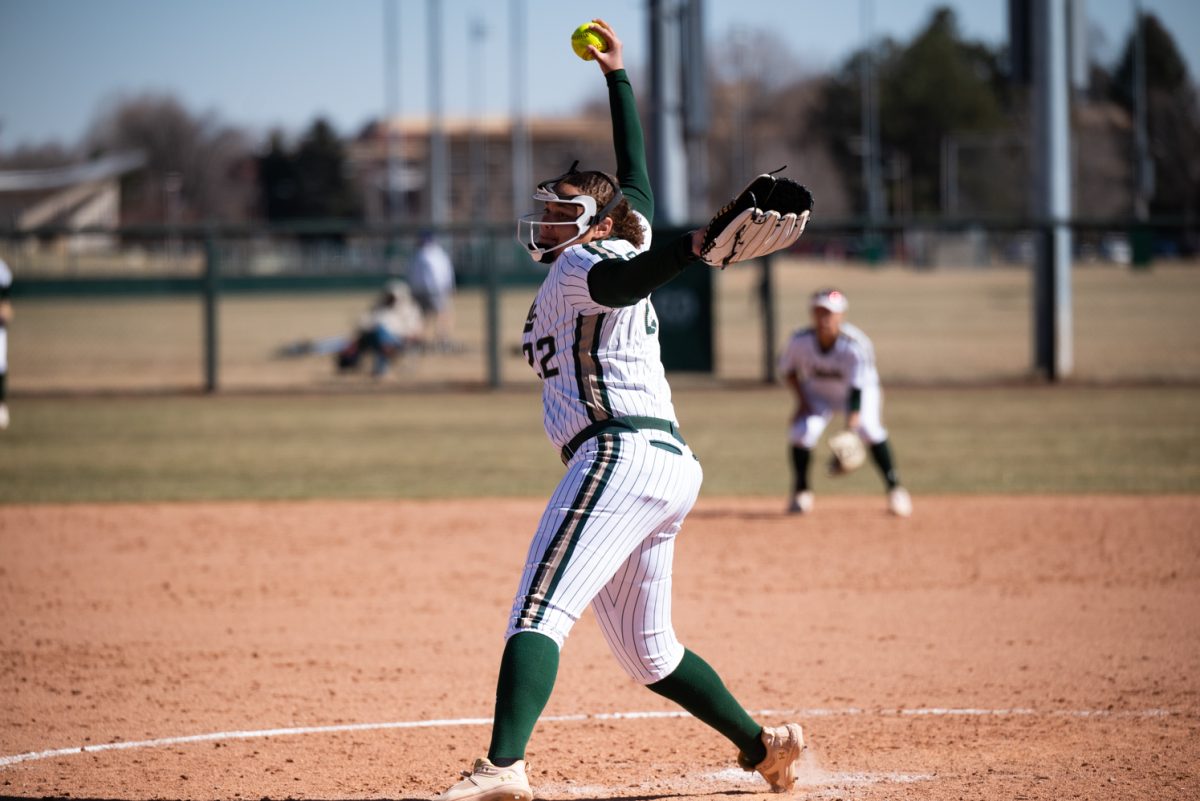 Sophomore Giselle Bentley (22) pitches against Iowa State.