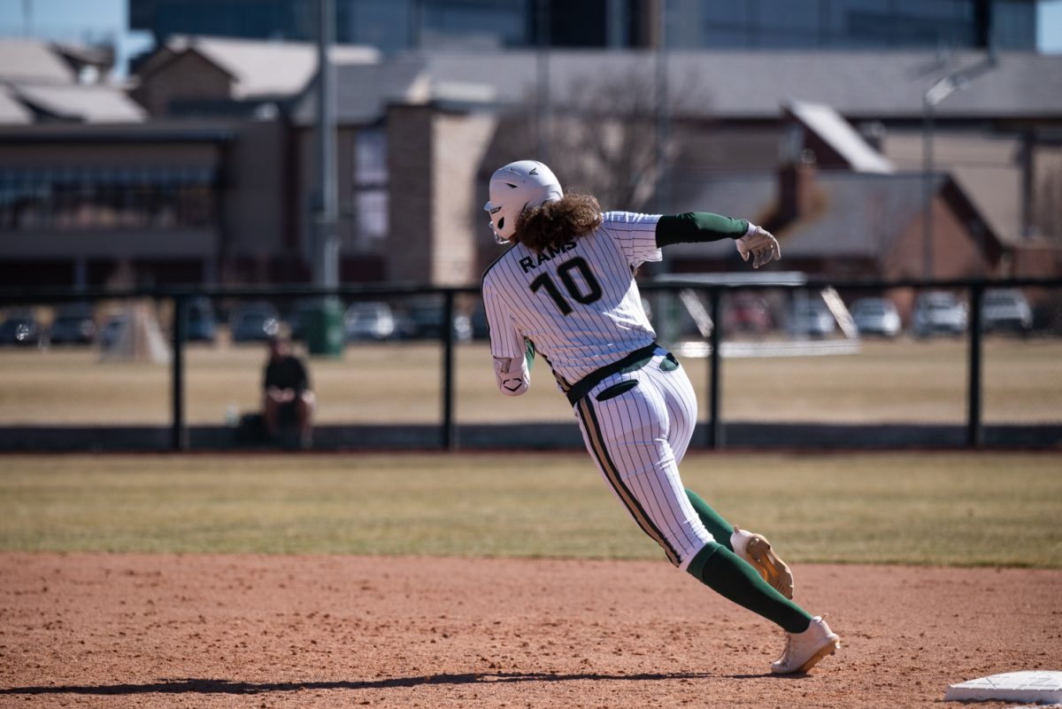 Freshman Jailey Wilson (10) runs for second base against Iowa State.