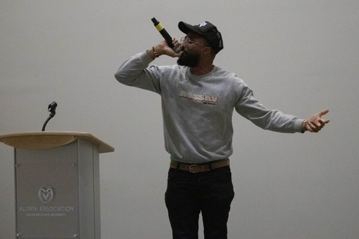 RO$$AY performs during the Black History Month Closing Open Mic Night on February 29, 2024.