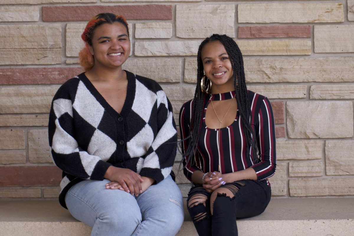 2024 Associated Students of Colorado State University vice presidential candidate Ava Ayala and presidential candidate Claudia Paraiso pose for a photo outside the Lory Student Center March 21.