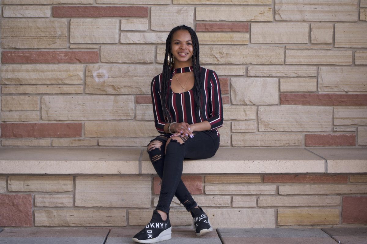 2024 Associated Students of Colorado State University presidential candidate Claudia Paraiso poses for a photo outside the Lory Student Center March 21.