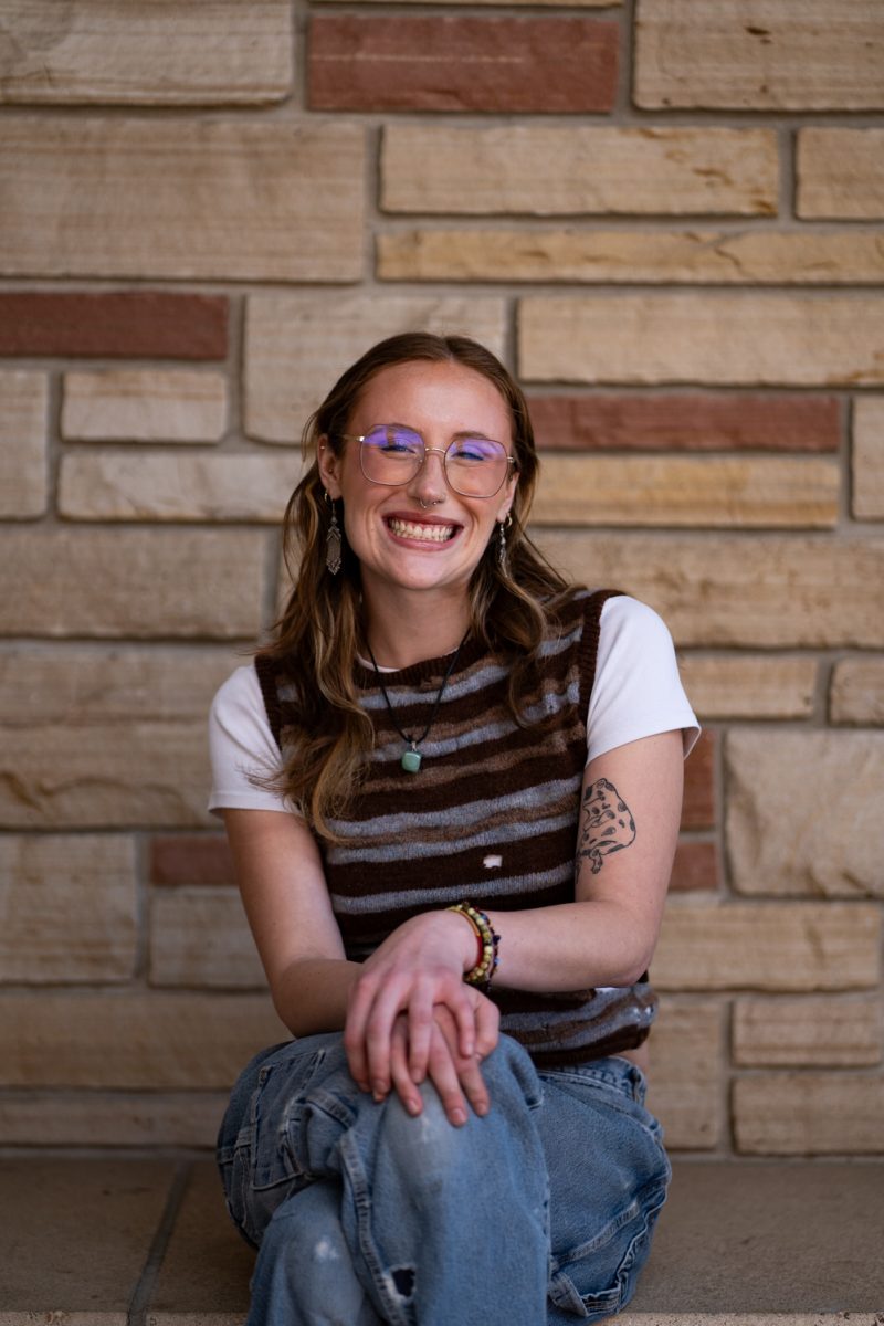 2024 Associated Students of Colorado State University presidential candidate Jorja Whyte poses for a photo outside the Lory Student Center March 27.
