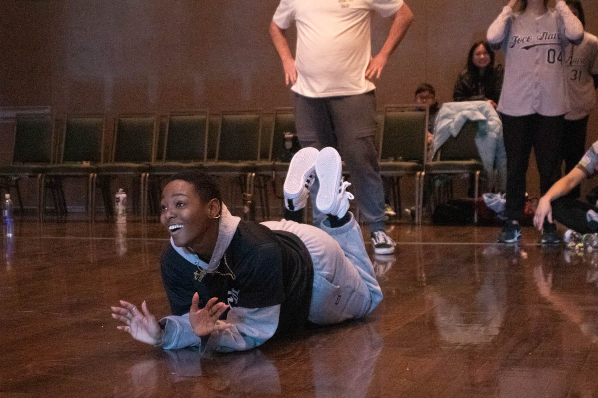 A member of the duo Sir Lock performs during the final battle of the 2v2 dance battles during Vision:Provoke Imagination March 30 at Colorado State University.