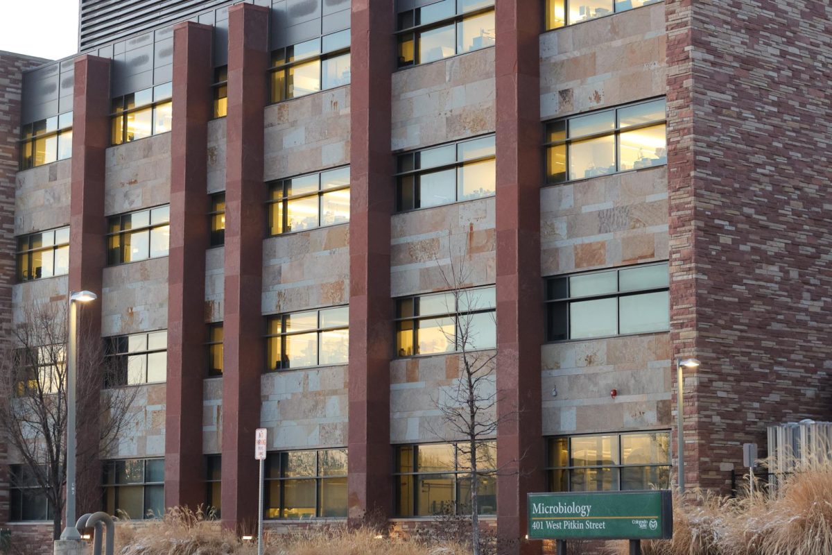 The Microbiology building from the north side facing Pitkin Street, March 9.