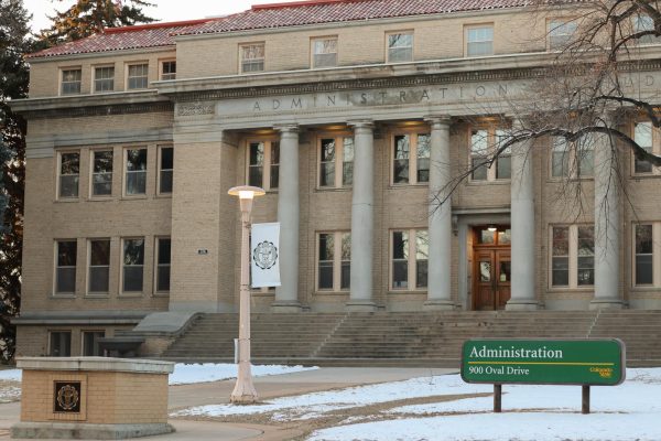 Colorado State University Administration Building facing north, March 9.