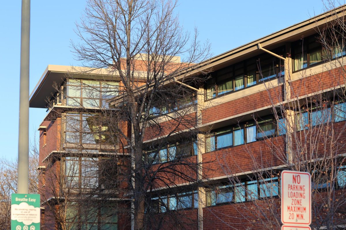 Parmelee Hall from the east side facing Meridian Avenue, March 9.