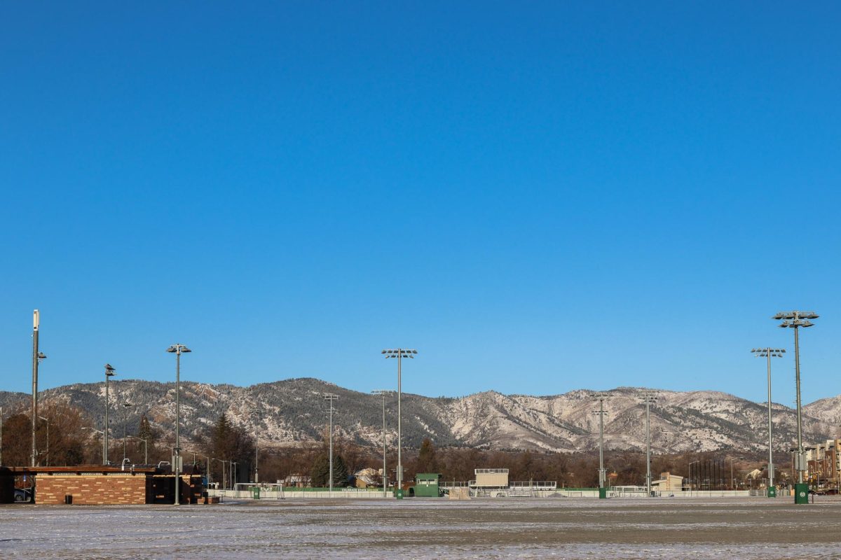 The CSU Intramural Fields from the east side facing Horsetooth Reservoir, March 9.