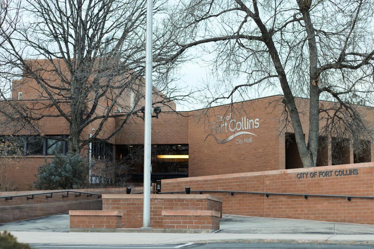 The Fort Collins City Hall main entrance located on Laporte Avenue, March 11.
