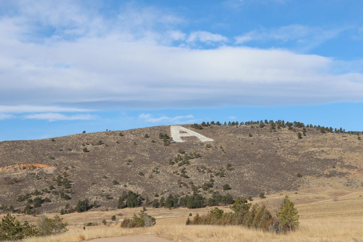 The CSU Aggies A painted atop the hills before Horsetooth Reservoir, March 12.