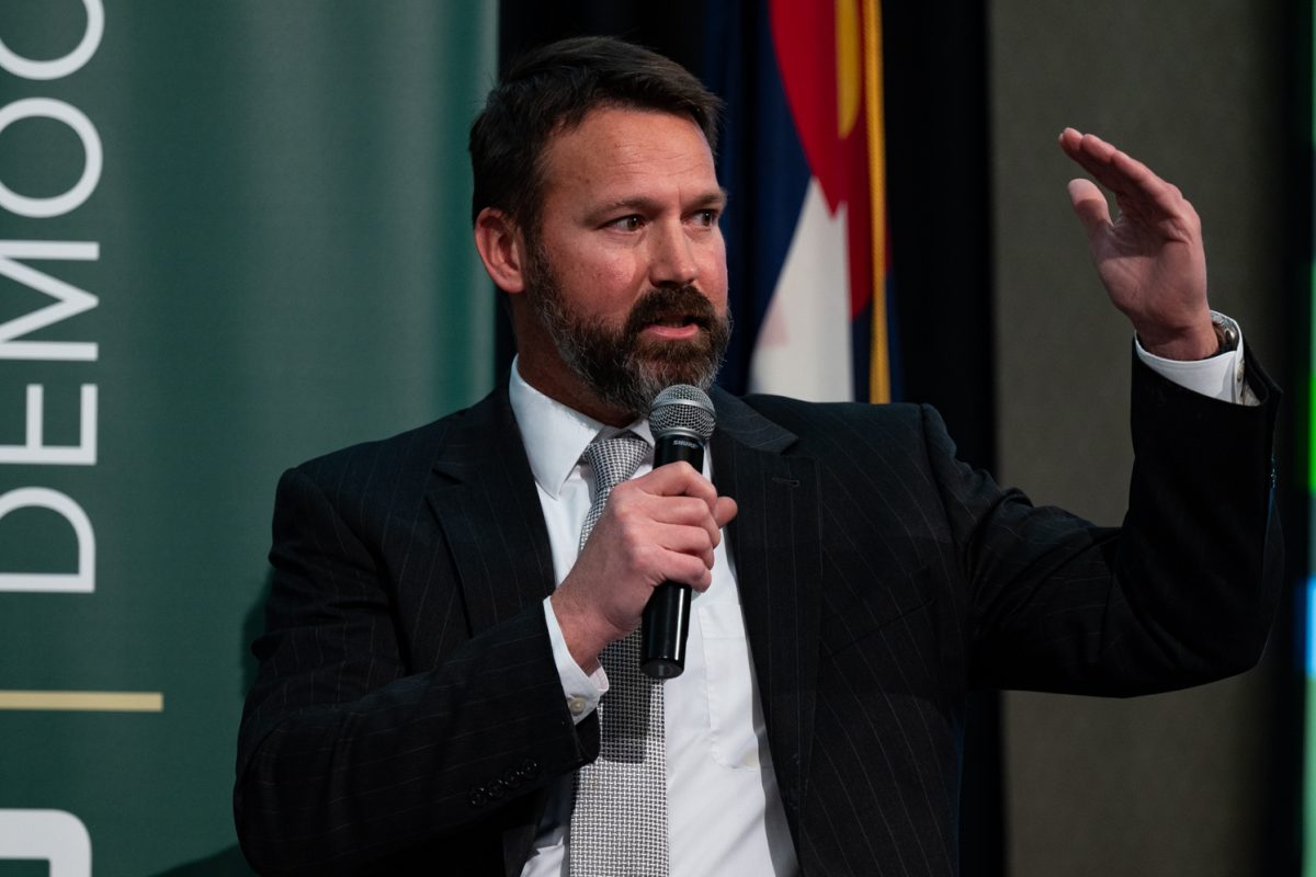 Jason Johnson, General Counsel for the Colorado State University System, explains the First Amendment at the Conversation on the First Amendment and Higher Education panel.