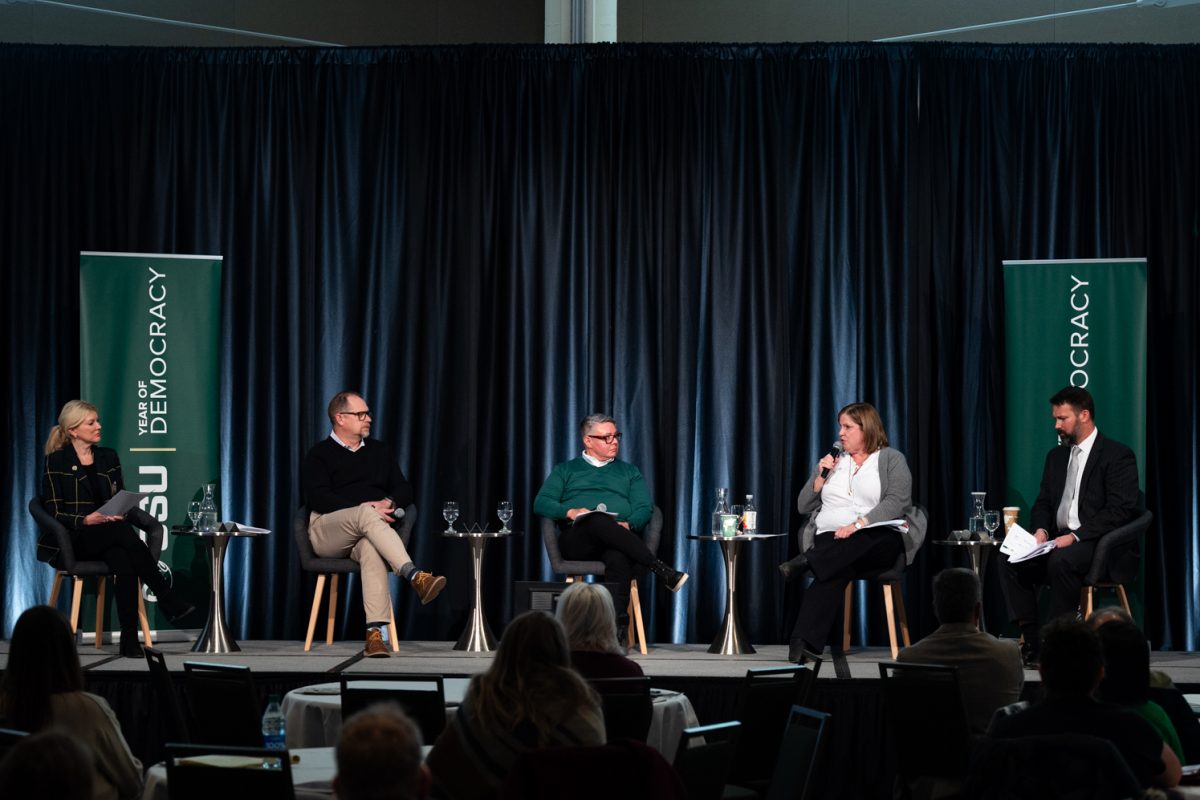 Members of the Conversation on the First Amendment and Higher Education panel discuss submitted questions.
