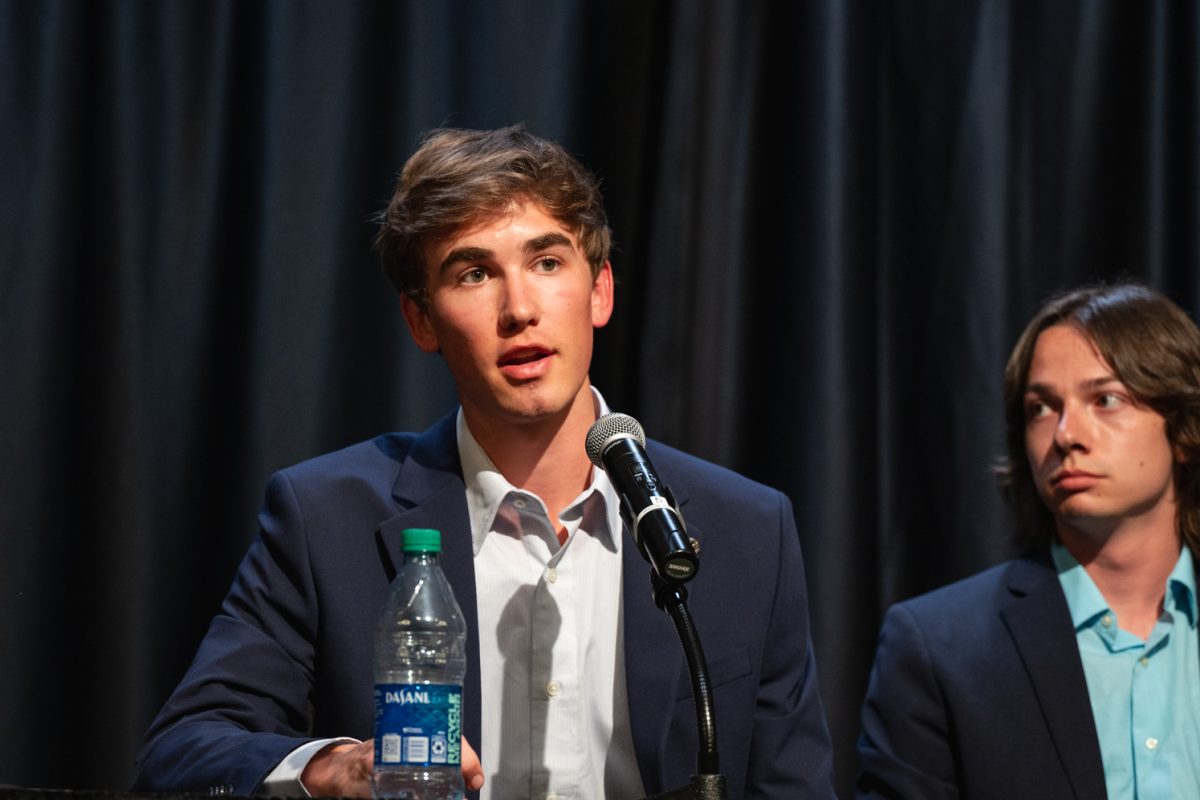 ASCSU Vice Presidential Candidate Braxton Dietz says his closing statement during the ASCSU Vice Presidential and Presidential Debates.