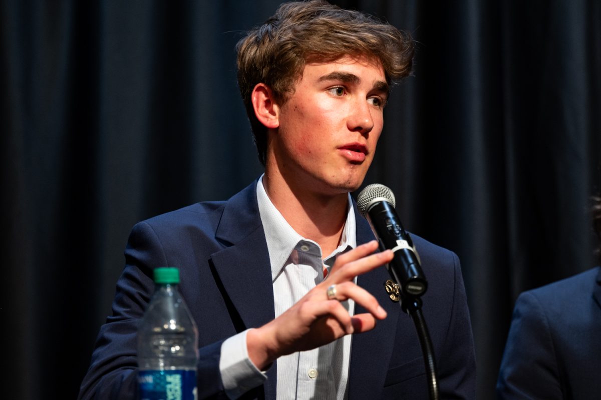 ASCSU Vice Presidential Candidate Braxton Dietz says his closing statement during the ASCSU Vice Presidential and Presidential Debates.