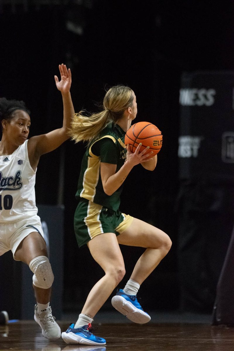 Colorado State University guard Marta Leimane shoots a layup during the CSU womens basketball game against the University of Nevada, Reno at the Mountain West championship March 11. The Rams won 65-54.