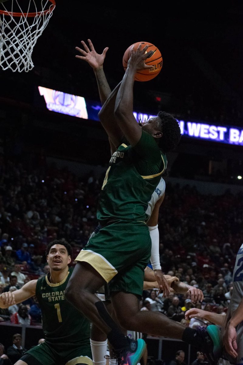 CSU guard Isaiah Stevens goes up for a jump shot in the CSU vs. Nevada game during the Mountain West Mens Basketball Championships on March 14. Colorado State won 85-78.