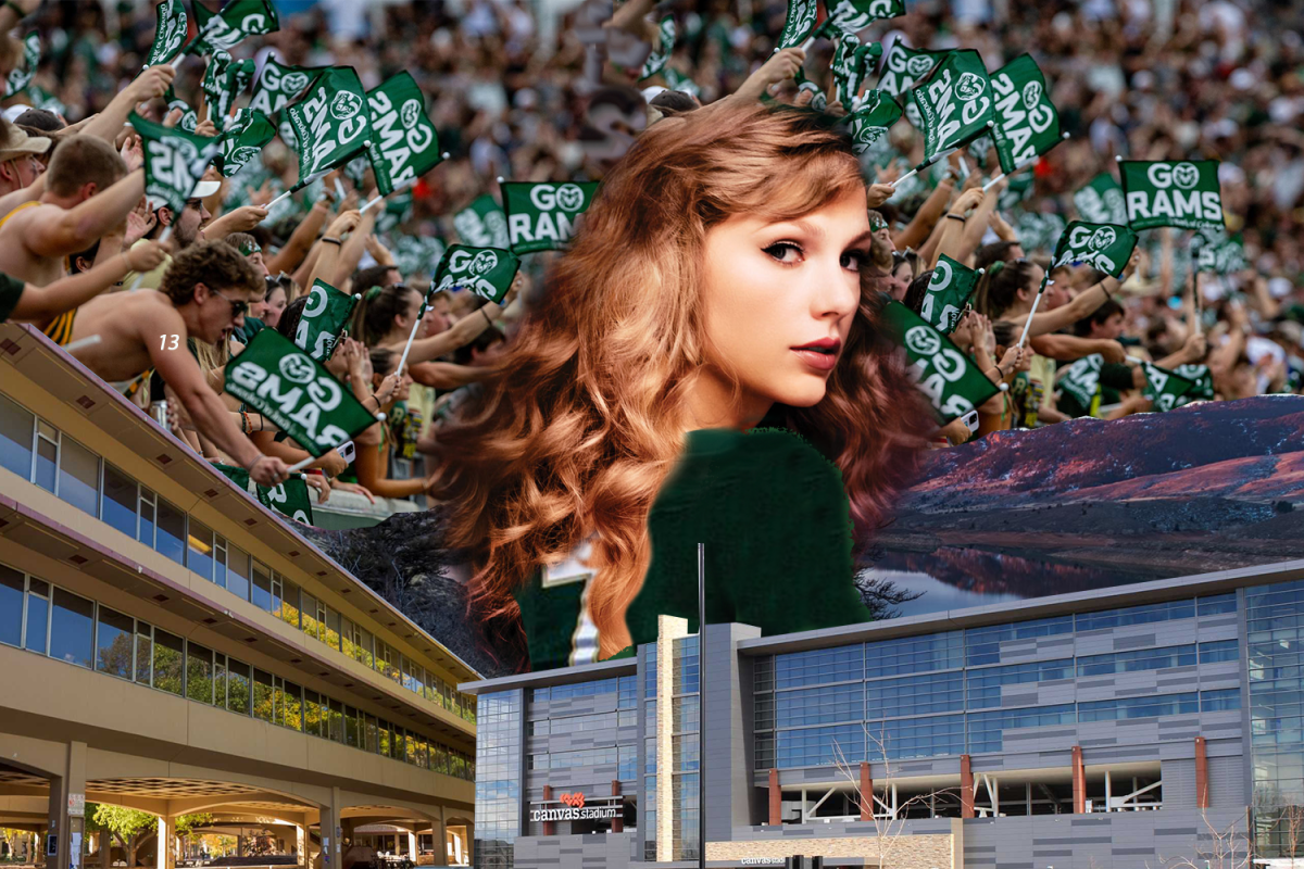 Taylor swifts commands campus from her God-like position in the sky April 1. 