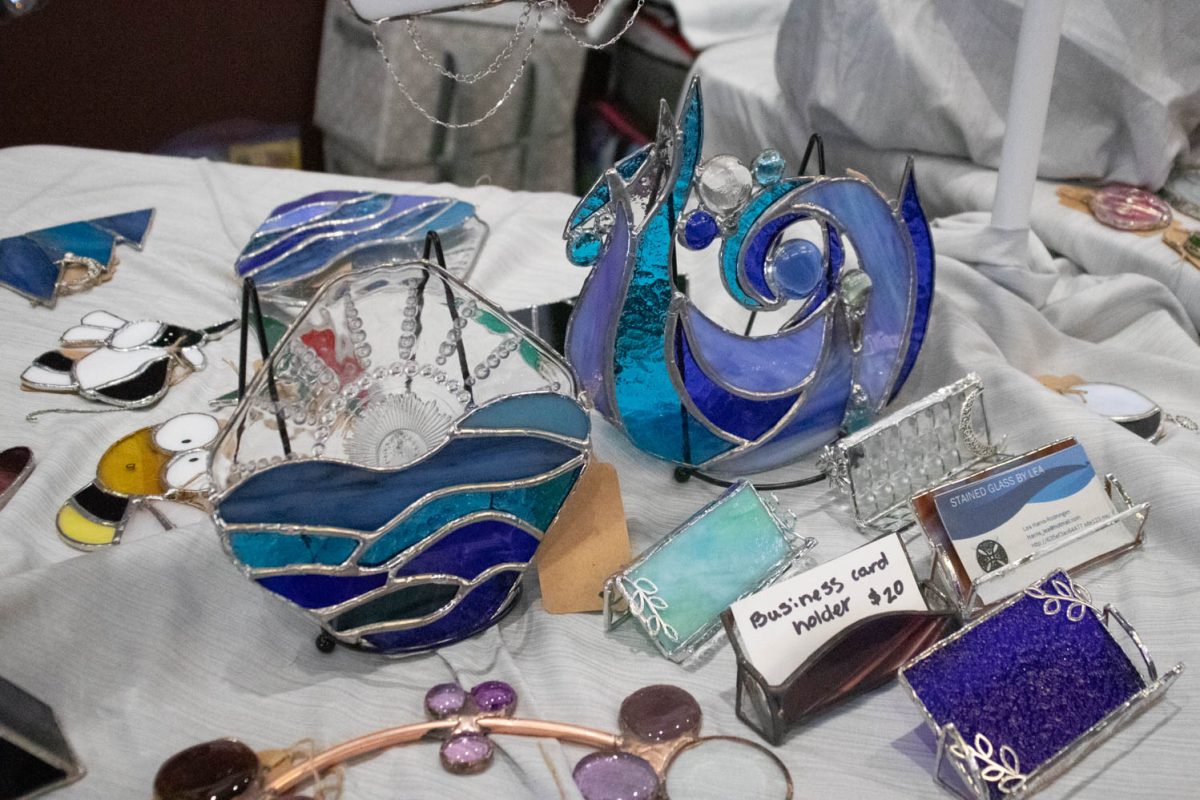 Stained glass sits on display during the Spring Artisan Market at Fort Collins Senior Center April 13.